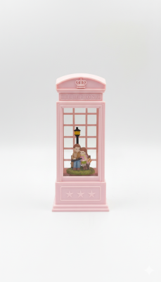 Aşkın Nostaljik Hattı: Kırmızı Telefon Kulübesi Lüx Sulu Kar Küresi