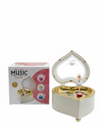 Balerinli Kalp Müzik Kutusu ve Aynalı Takı Kutusu