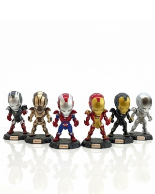 Iron Man 6’lı Koleksiyon Figür Seti - Farklı Zırh Modelleri (Mark Serisi) Özel Paket