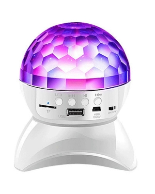 LED Disko Işık Bluetooth Hoparlör – Renkli Dönen Gece Lambası Projektör | USB – TF Kart – AUX Destekli