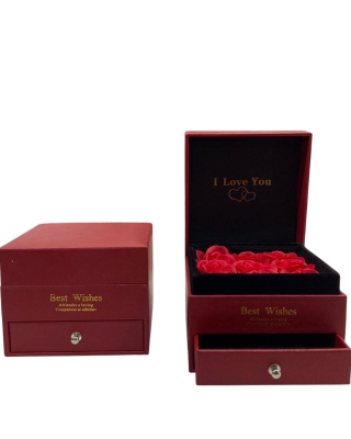 Lüks İthal Çekmeceli Takı Kutusu – Solmayan Güller ve Zarif Tasarım