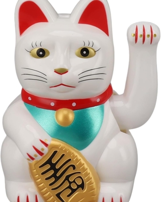 Maneki Neko Şans Kedisi | El Sallayan Japon Şans Kedi Biblo | Feng Shui Bereket ve Para Çekme Figürü