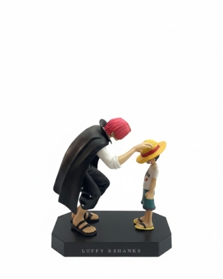 One Piece Luffy & Shanks Emanet Sahnesi Figürü - İkonik Hasır Şapka Devir Teslimi