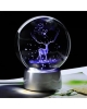 3D Geyik Figürlü Işıklı Kristal Küre Gece Lambası