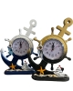 Denizci Temalı Dekoratif Gemi Dümeni ve Çapa Masa Saati - Biblo Saat