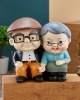 Sevimli Yaşlı Çift Biblo – Romantik Dekoratif Ev & Ofis Süsü | Polyresin El Yapımı Hediyelik Figür